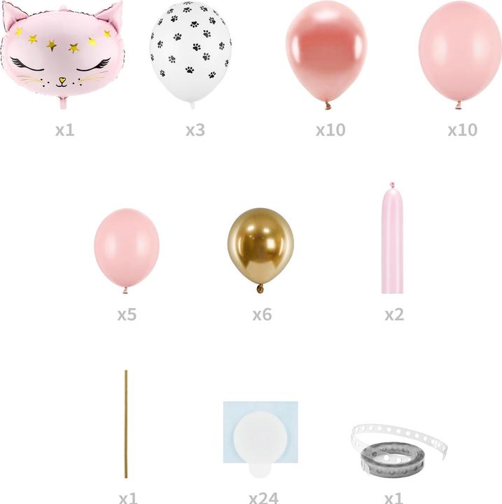 Produktbild Partydeco Ballon-Bouquet Rosa Katze (1 x)