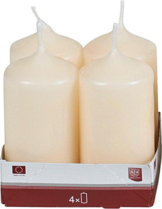 KCB Stumpenkerze 8cm Ø4cm champagner 4 Pack (4 Stk.)