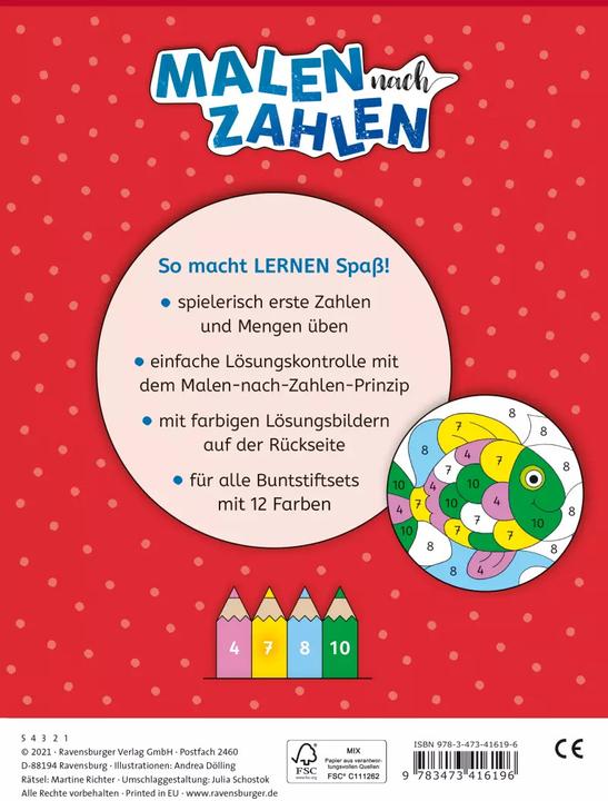Actual product image Ravensburger Painting by numbers, preschool: first numbers