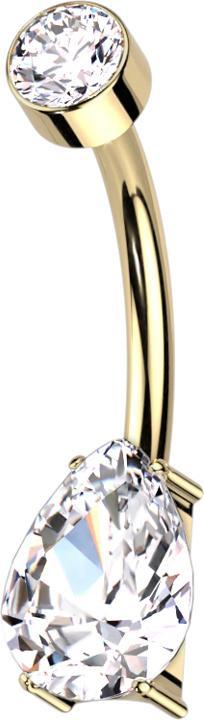 Immagine prodotto Star Piercing Banane Innengewinde vergoldet Zylinder Kristall silber Kristalltropfen silber (senza ottone, Titanio)