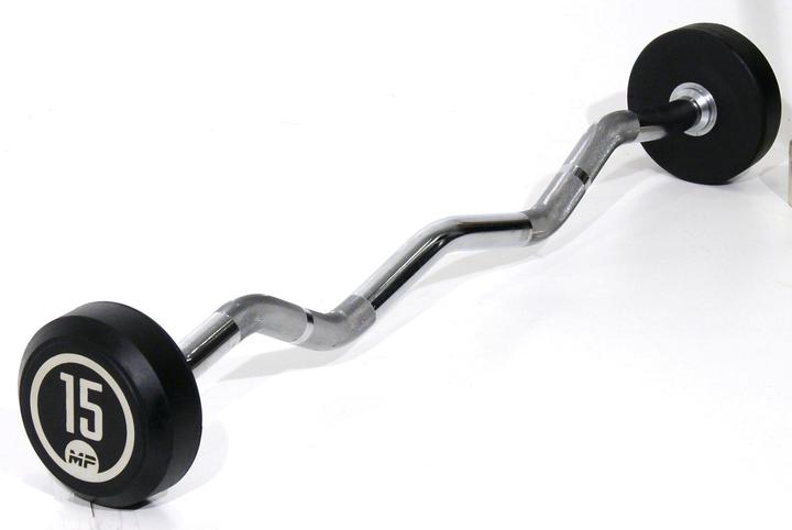Actual product image Muscle Power Rubber Fixed Curl Barbell