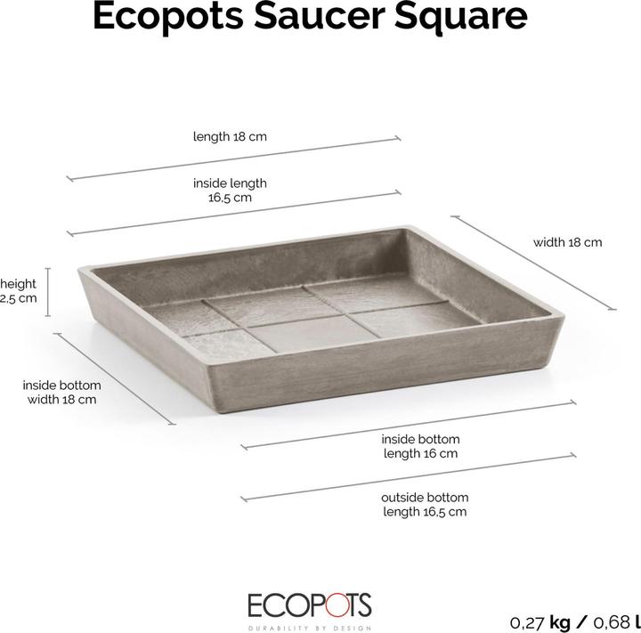 Produktbild Ecopots Untersetzer quadratisch