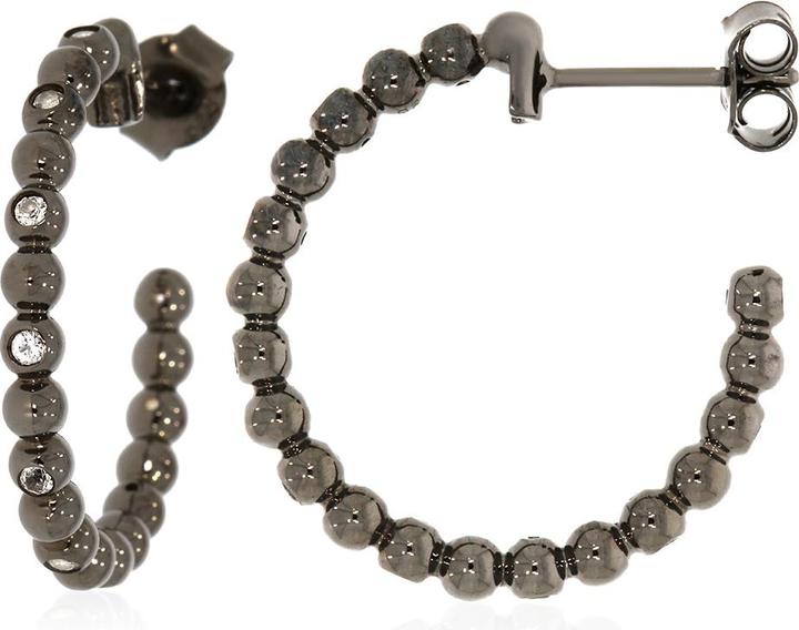 Image du produit Xen Créoles enfichables avec topaze blanche env. 0,40 ct. noir rhodium (Argent sterling 925)