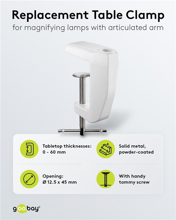 Actual product image FixPoint Magnifier lights replacement table clamp