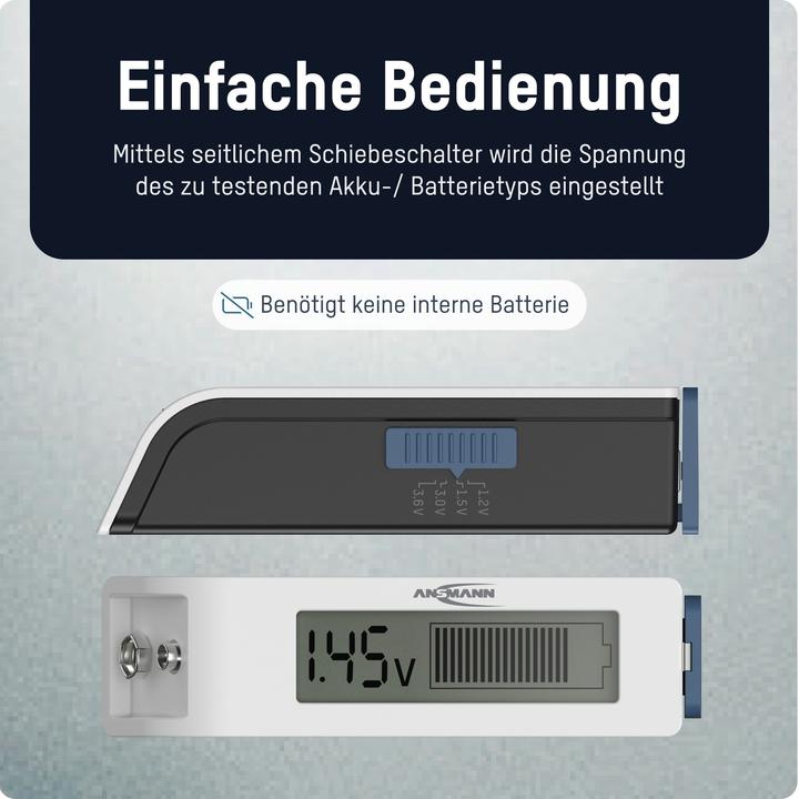 Actual product image Ansmann Universal battery tester LC display