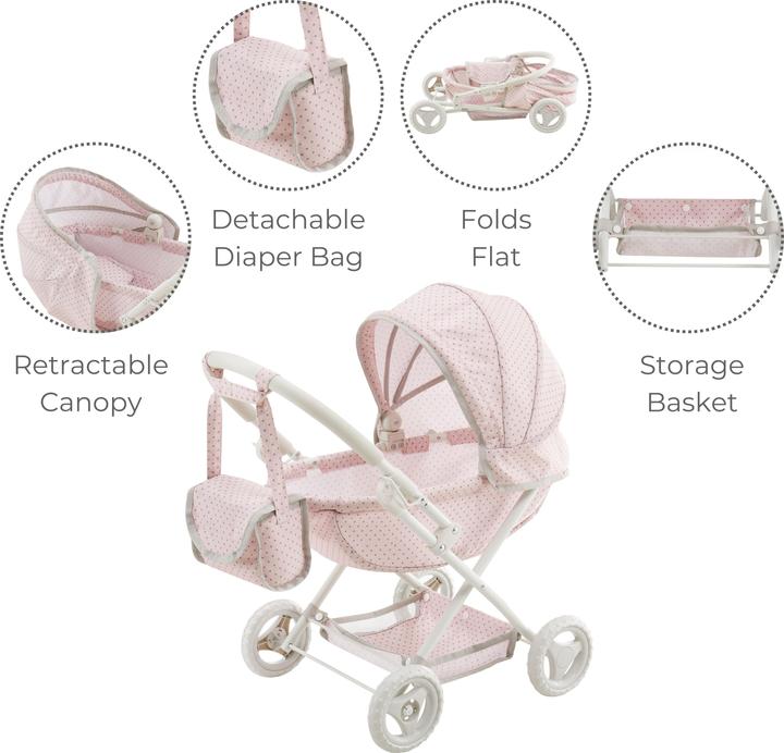 kinderwagen in pink Junama Diamond Ellegante Kombi-Kinderwagen main image 1