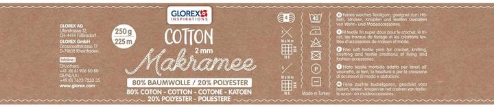 Image du produit Glorex Laine Makramee Cotton 2 mm, 250g, crème (225 m)