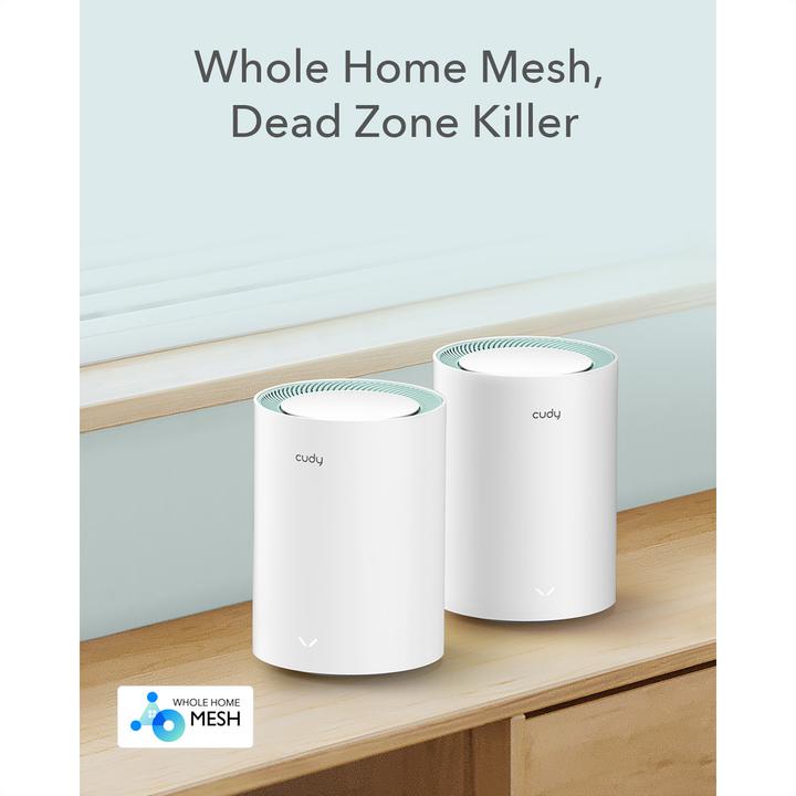 Produktbild Cudy M1300 2-PACK mesh wi-fi system Dual-band ( / ) Wi-Fi 5 (802.11ac) White 1 Internal