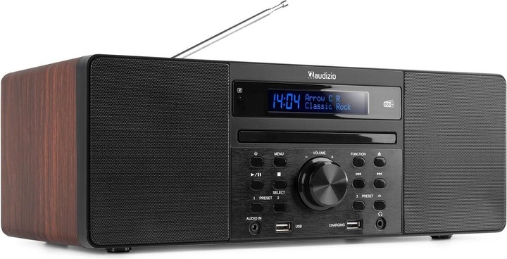 Audizio Radio/CD-Player Prato Dunkelbraun (FM, DAB+, Bluetooth)