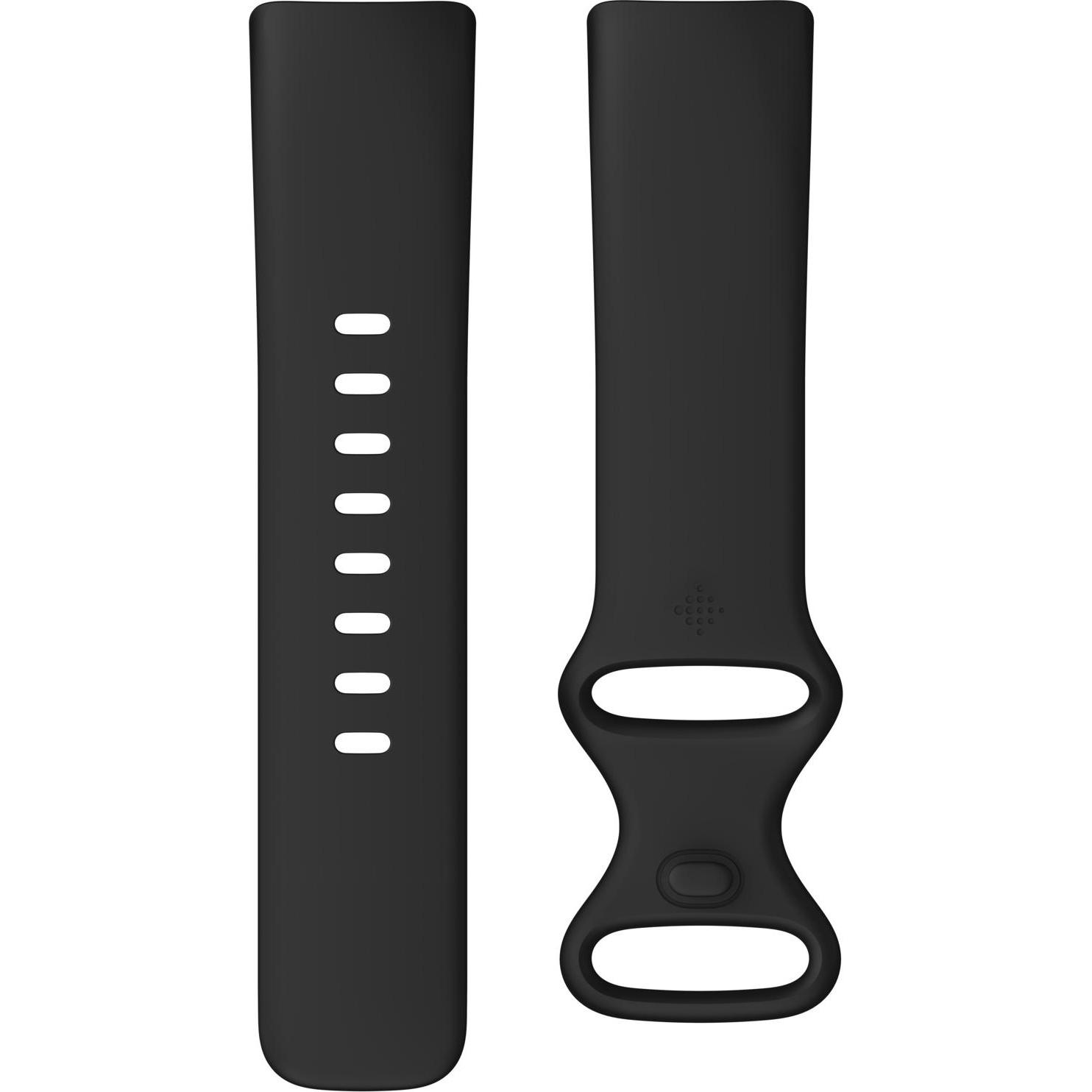 Fitbit Charge 5 Armband (Silikon, Fitbit Charge 5), Uhrenarmband, Schwarz