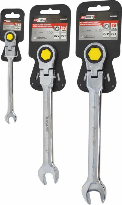 Actual product image Awtools Klucz Płasko-Oczkowy Z Grzechotką Przegubowy 13mm (13 mm)