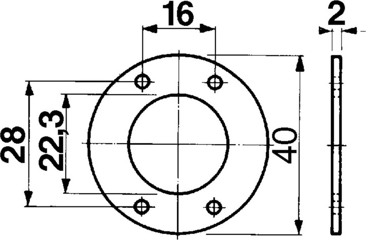 Produktbild Kaba Distanzscheiben für Aufschraub-Riegelschlösser 8, Typ 2006