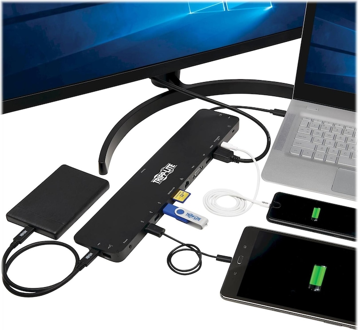 Image du produit Eaton Station d'accueil USB-C triple affichage 4K HDMI & DP VGA USB 3.2 Gen 1 Hub USB-A/C GbE 100W PD Cha (USB-C, 4 Ports)