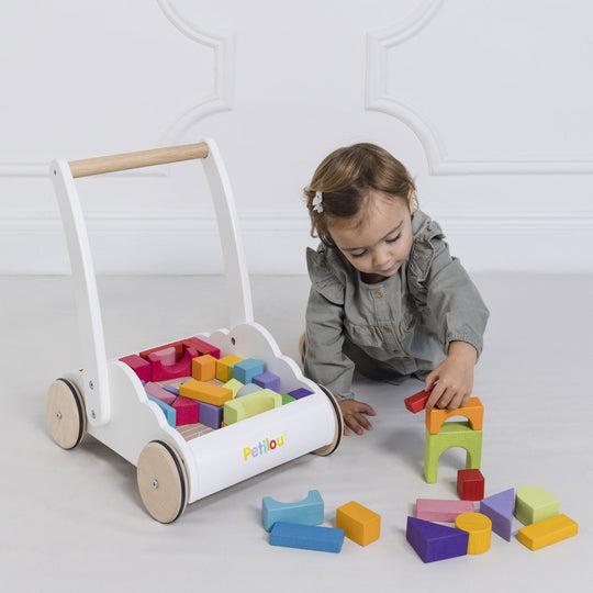 Actual product image Le Toy Van Baby walker with blocks in rainbow colours