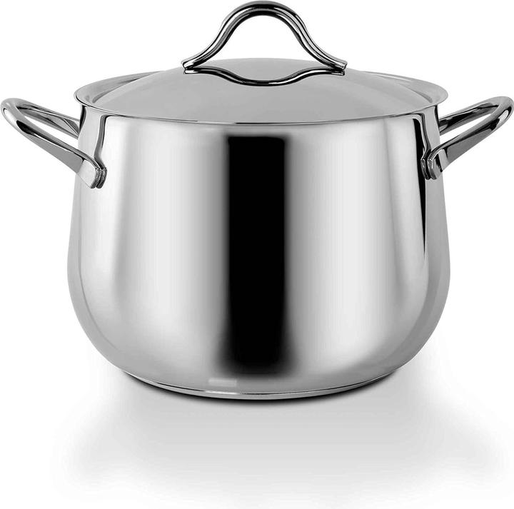 Actual product image Barazzoni Mediterranean Drum Kit 24 pieces composition 1810 made in Italy stainless steel 1810 (Casserole + stew pot, Pot, Stainless steel)