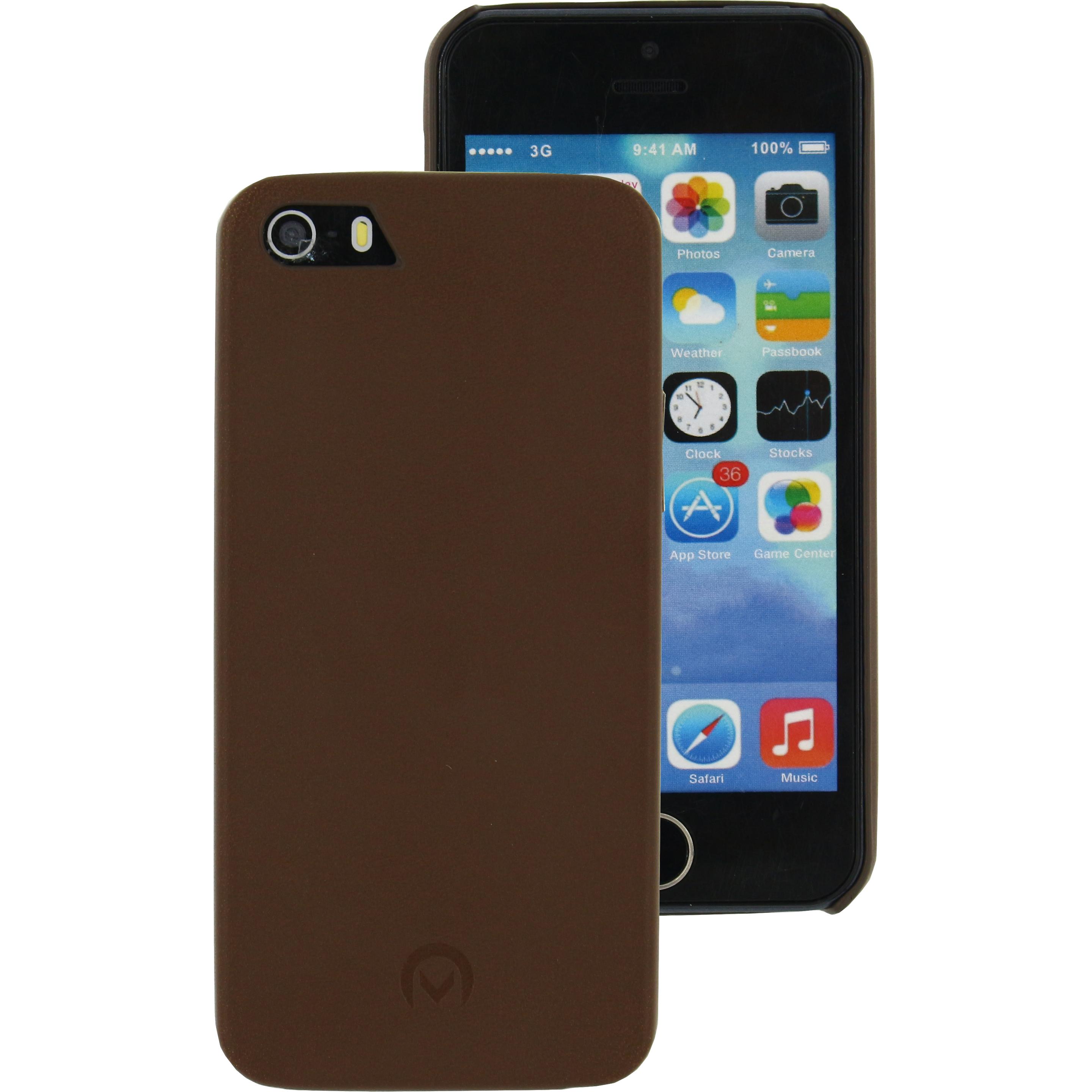 Mobilize Schlankes Lederetui (Apple iPhone 5, Apple iPhone SE, Apple iPhone 5s), Smartphone Hülle, Braun