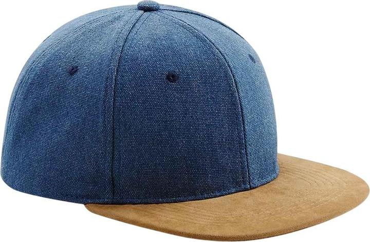 Actual product image Beechfield Faux Suede Flat Peak Snapback Cap