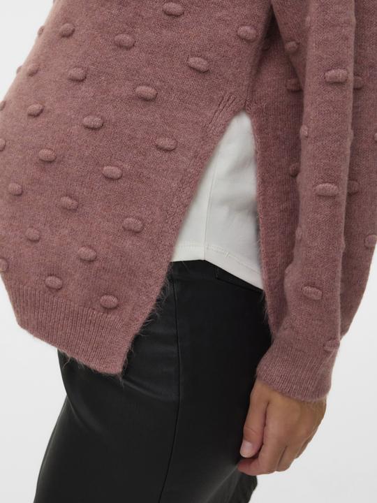 Image du produit Mamalicious Normal geschnitten Rundhals Gerippte Ärmelbündchen Tief angesetzte Schulter Pullover Strickpullover (L)