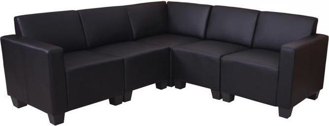 Produktbild Mendler Modular Sofa-System Couch-Garnitur Lyon 5, Kunstleder - schwarz (Ecksofa)