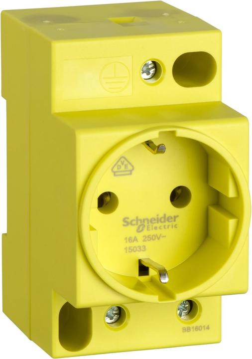 Produktbild Schneider Electric Gelbe Steckdose iPC, DIN-Schienen 15033