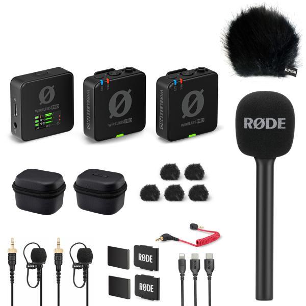 RØDE Wireless Pro Mikrofon-Set mit Handadapter und Windschutz Schwarz