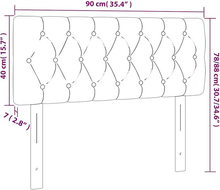 Produktbild vidaXL LED Kopfteil (90 x 7 x 88 cm)