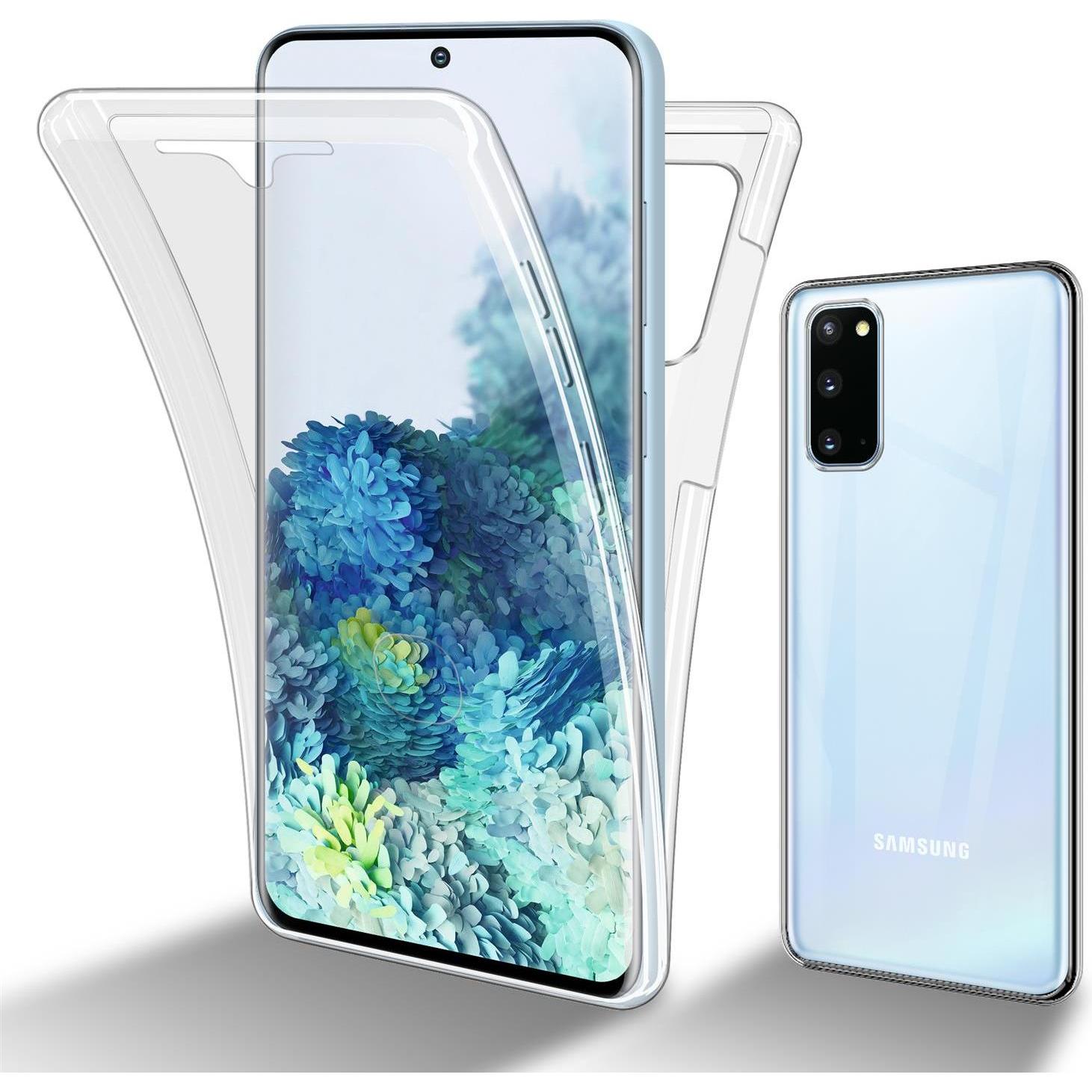 Cadorabo TPU 360 Grad Case Cover (Samsung Galaxy S20+), Smartphone Hülle, Transparent