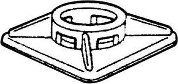 Image du produit Tecline Embase de fixation pour colliers de serrage jusqu'à 5,0 mm de large, lot de 100 Embase autocollante (Boucles de fixation, 28 mm, 100 pcs)