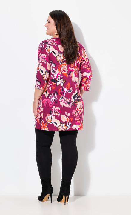 Actual product image Ulla Popken Floral 3/4 Sleeve Notch Neck Knit Tunic (56)