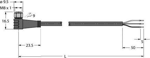 Immagine prodotto Turck Cavo attuatore e sensore Cavo di collegamento PP-EPDM PKWV3M-15/TFW (15 m)