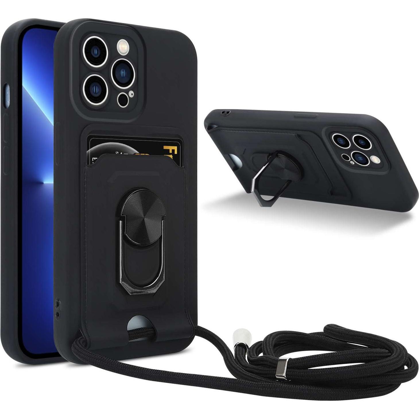 Cadorabo Handykette für Apple iPhone 11 PRO MAX mit Standfunktion, Handykette, Schwarz