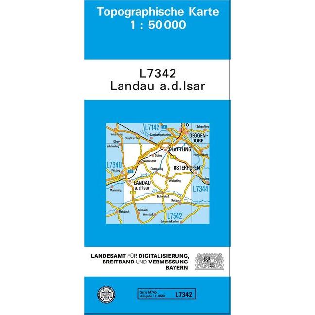 Landau an der Isar 1 : 50 000, Landkarte