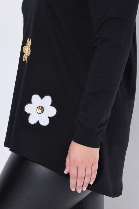 Produktbild Miamoda Sweatshirt, A-Linie, Blumen-Applikationen (60)
