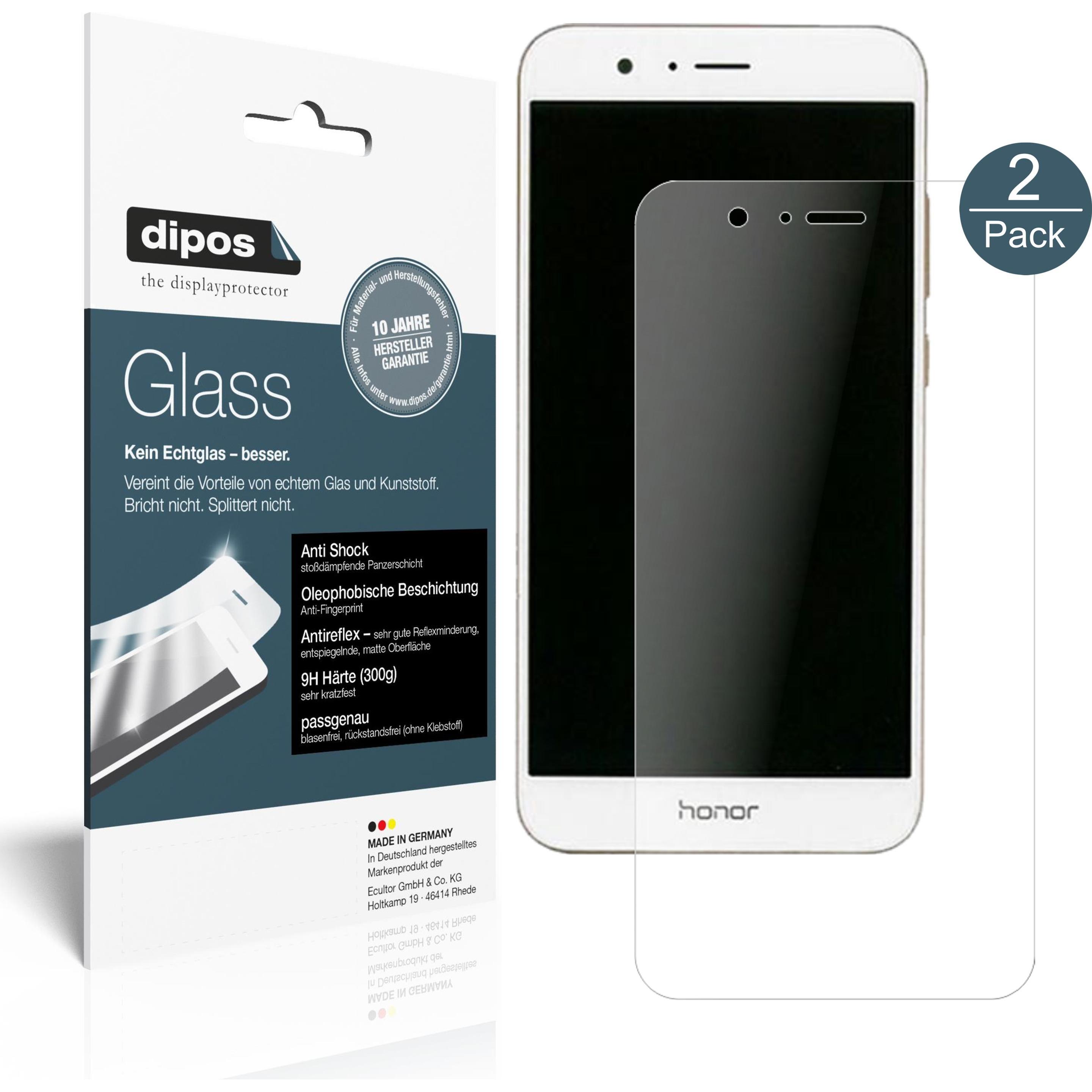 Dipos Displayschutz Anti-Shock (2 Stück, Honor V9), Smartphone Schutzfolie, Transparent