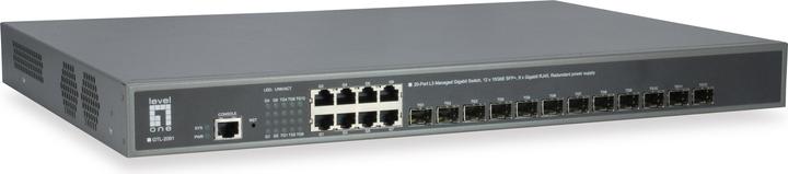 Actual product image LevelOne 8x Ethernet / 12x SFP+ DRAM, Flash, AC, 50/60 Hz (20 ports)