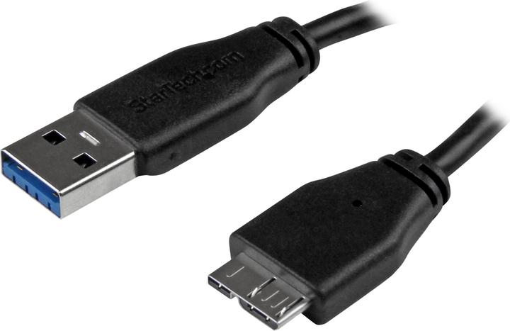 StarTech 15cm Slim SuperSpeed USB 3.0 A to Micro B Cable - St/St - Cavo di collegamento USB 3.0 - Nero (0.15 m, USB 3.2 Gen 1)