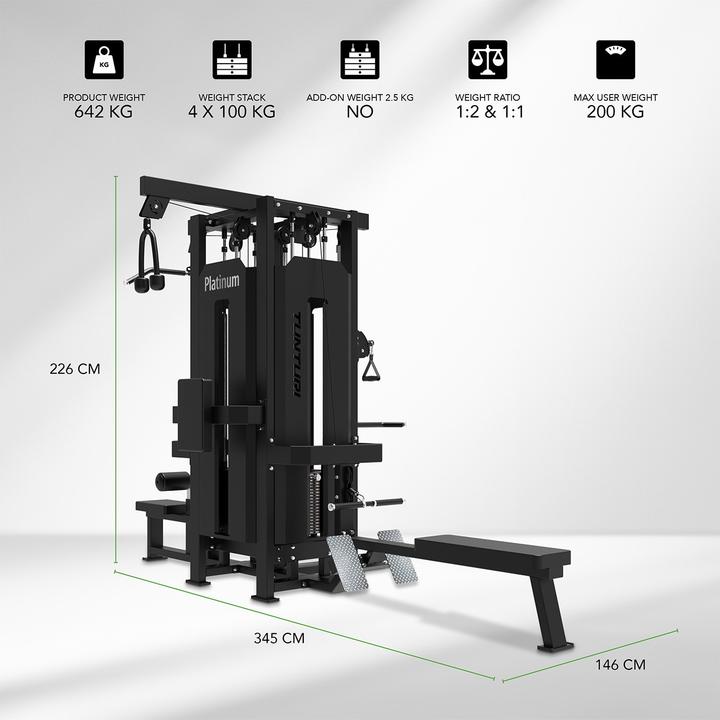 Actual product image Tunturi Platinum 4-in1 Multi Station with weight stack