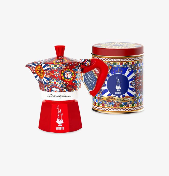 Produktbild Bialetti Espressokocher Dolce & Gabbana rot/klein gemustert (3 Tassen)