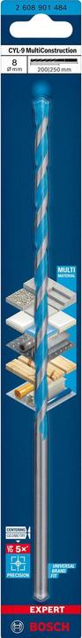 Actual product image Bosch Professional Zubehör Expert CYL-9 MultiConstruction drill, 7 x 200 x 250 mm, d 7 mm (8 millimetres)
