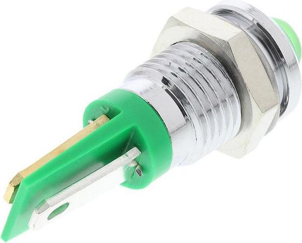 Produktbild RS PRO LED erhaben 8mm chrom 2Vdc grün