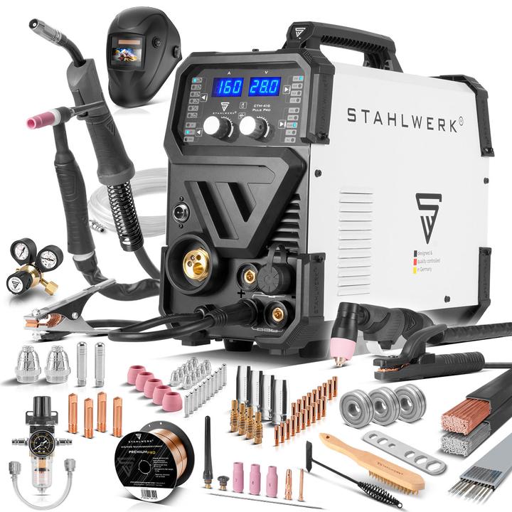 Produktbild Stahlwerk Kombi Schweissgerät CTM-416 PULS Pro Vollausstattung 6 in 1 160 A