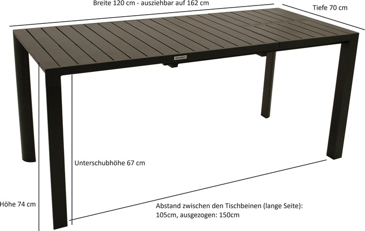 Produktbild Degamo Ausziehtisch LAGOS (120 cm)