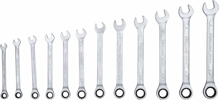 Produktbild Brilliant Tools BT013112 Ratschenringschlüssel-Satz (19 mm, 8 mm, 10  mm, 14 mm, 18 mm, 11 mm, 12 mm, 17 mm, 15 mm, 13 mm, 9 mm, 16 mm)