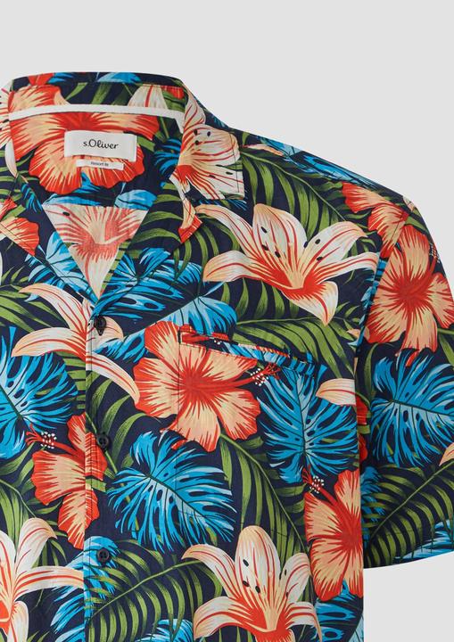 Produktbild S.Oliver Hemd Resort Fit: Kurzarmhemd aus Viskosemix mit Brusttasche (XXL)
