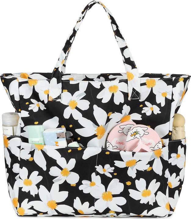 Only-Bags.Store Grosse Strandtasche mit Reissverschluss Wasserdichte Umhängetasche Tragetasche Shopper