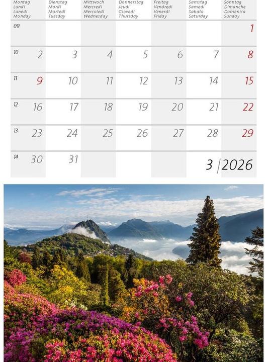 Produktbild Kleiner Schweizer Kalender 2026 (Harter Einband, Deutsch, Französisch, Italienisch)