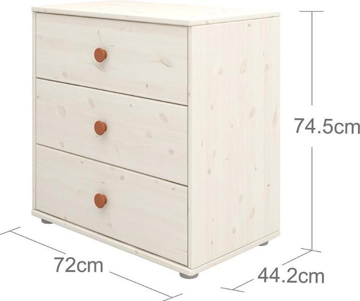 Produktbild Flexa Kommode Classic mit 3 Schubladen (72 x 44.50 x 74.50 cm)