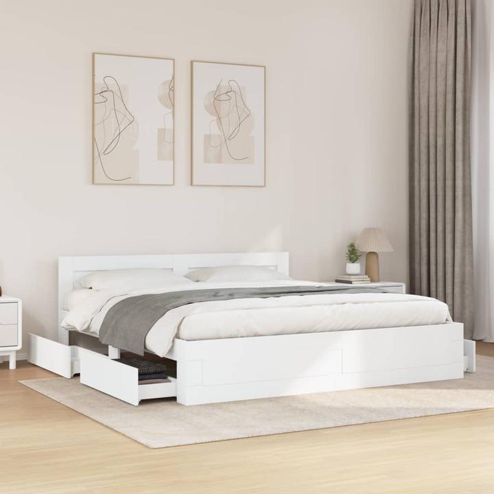 Actual product image VidaXL Bed frame with headboard (200 x 200 cm)