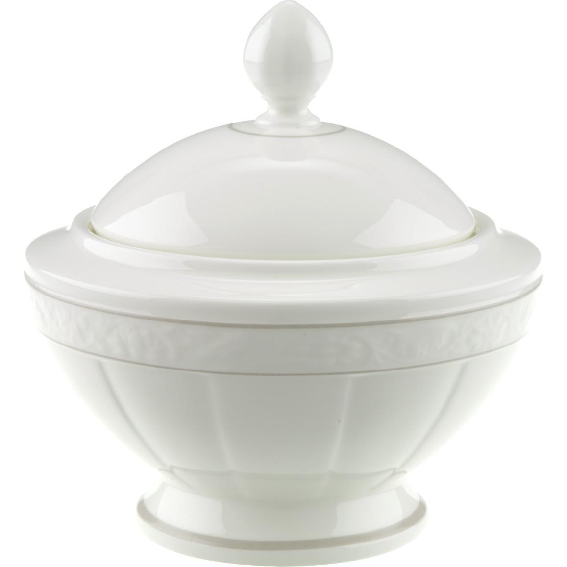 Villeroy & Boch Zuckerdose 6 Pers. Gray Pearl, Vorratsbehälter, Weiss