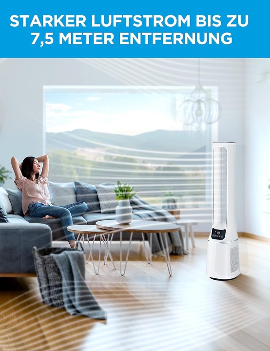 Produktbild Midea | Bladeless Fan with Air purifier | MFP-120 | Stand fan | White | Diameter 15 cm | Number of speeds (38 dB)